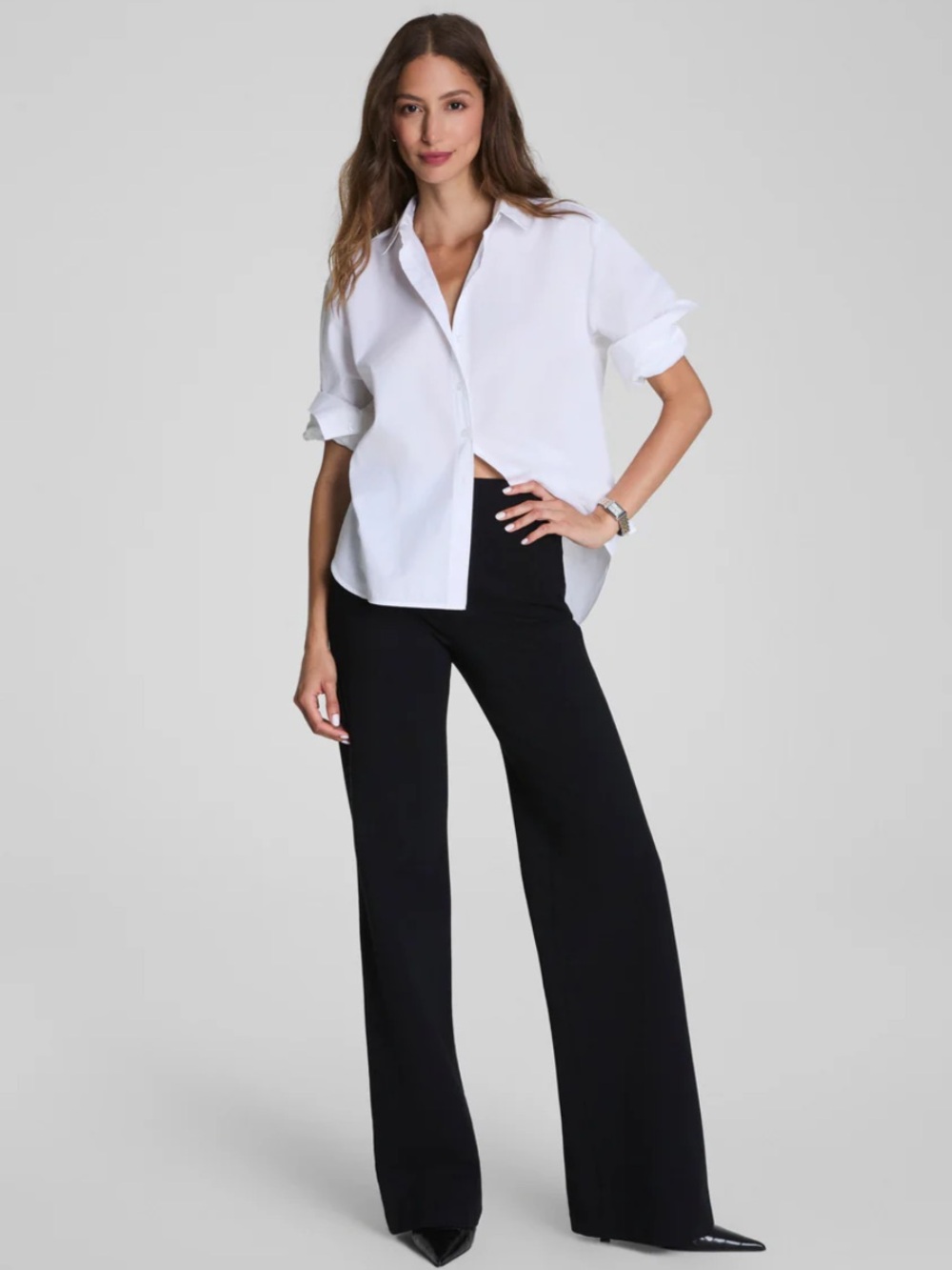 SPANXsupersmooth PerfectFit Ponte Wide Leg Pant black size Large